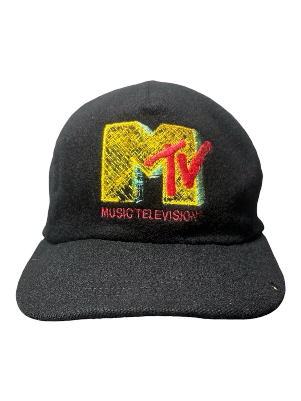MTV Vintage Black Cap with Embroidered Logo